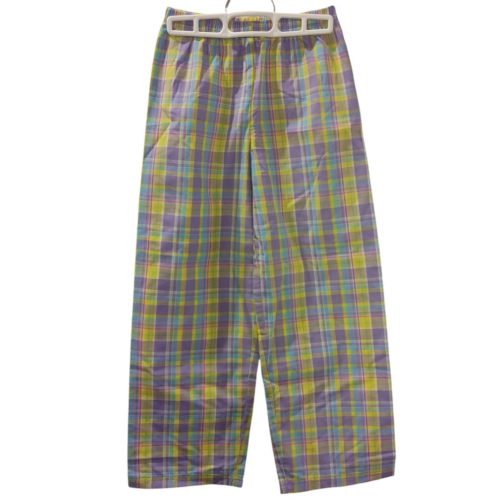 Carter's Women's 10 Stretch Waist Yellow/Purple/Blue Plaid Pants